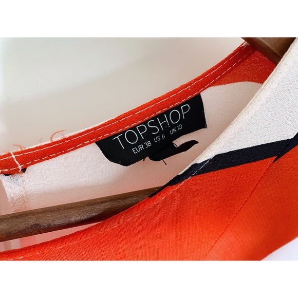 Topshop - Diagonal Stripe Midi Dress - Size 6 - Picture 8 of 8